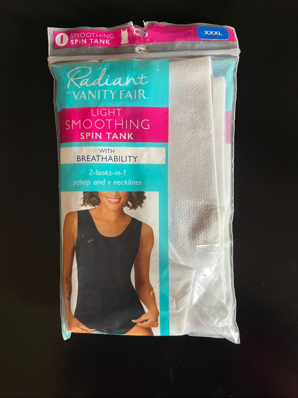 Radiant Vanity Fair White Light Smoothing Spin Soft Seamless Tank Size XXXL